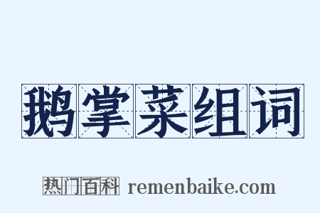 鹅掌菜组词是什么意思的图片